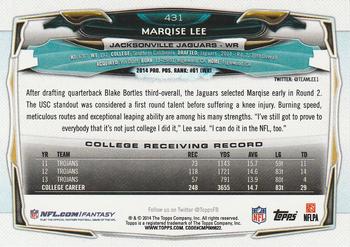 2014 Topps #431 Marqise Lee Back