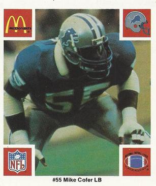1986 McDonald's Detroit Lions #NNO Michael Cofer Front