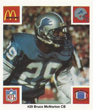 1986 McDonald's Detroit Lions #NNO Bruce McNorton Front