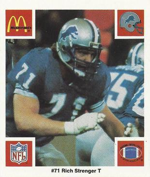 1986 McDonald's Detroit Lions #NNO Rich Strenger Front