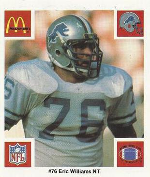 1986 McDonald's Detroit Lions #NNO Eric Williams Front
