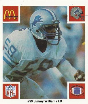 1986 McDonald's Detroit Lions #NNO Jimmy Williams Front