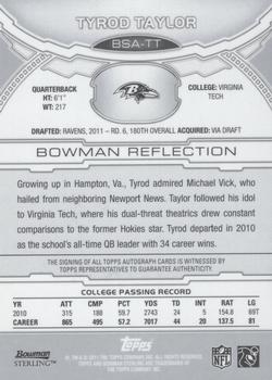 2011 Bowman Sterling - Autographs #BSA-TT Tyrod Taylor Back