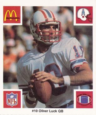 1986 McDonald's Houston Oilers #NNO Oliver Luck Front