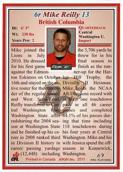 2011 JOGO - Rookies #6-R Mike Reilly Back