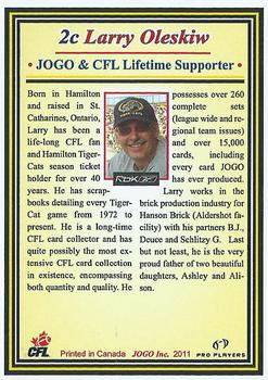 2011 JOGO - Collectors #2-C Larry Oleskiw Back