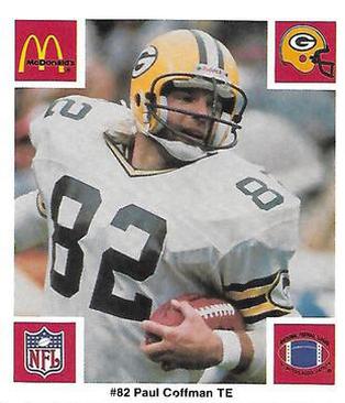 1986 McDonald's Green Bay Packers #NNO Paul Coffman Front