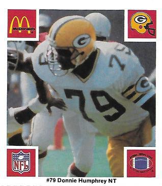 1986 McDonald's Green Bay Packers #NNO Donnie Humphrey Front