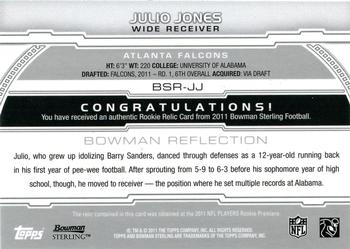 2011 Bowman Sterling - Relic #BSR-JJ Julio Jones Back