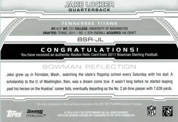 2011 Bowman Sterling - Relic #BSR-JL Jake Locker Back