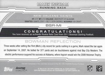 2011 Bowman Sterling - Relic #BSR-MI Mark Ingram Back