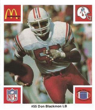 1986 McDonald's New England Patriots #NNO Don Blackmon Front