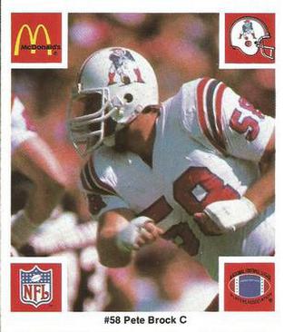 1986 McDonald's New England Patriots #NNO Pete Brock Front