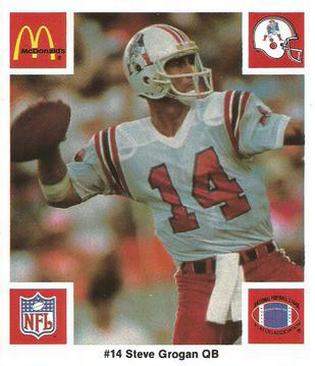 1986 McDonald's New England Patriots #NNO Steve Grogan Front