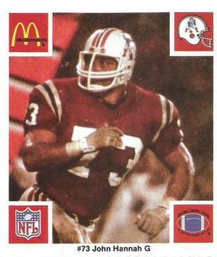 1986 McDonald's New England Patriots #NNO John Hannah Front