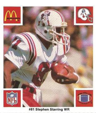 1986 McDonald's New England Patriots #NNO Stephen Starring Front