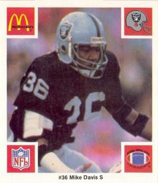 1986 McDonald's Los Angeles Raiders #NNO Mike Davis Front