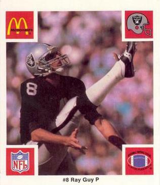 1986 McDonald's Los Angeles Raiders #NNO Ray Guy Front