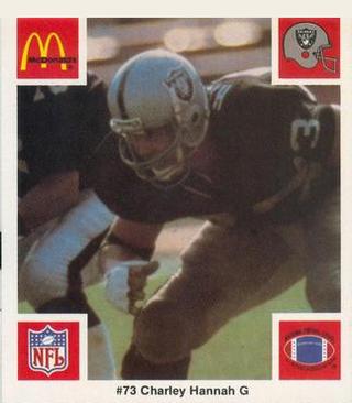 1986 McDonald's Los Angeles Raiders #NNO Charley Hannah Front