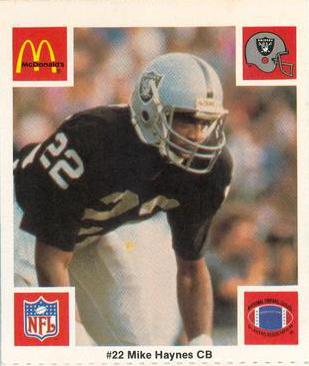 1986 McDonald's Los Angeles Raiders #NNO Mike Haynes Front
