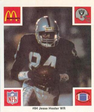 1986 McDonald's Los Angeles Raiders #NNO Jessie Hester Front