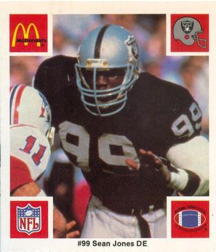1986 McDonald's Los Angeles Raiders #NNO Sean Jones Front