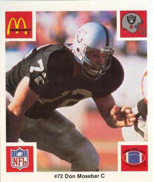 1986 McDonald's Los Angeles Raiders #NNO Don Mosebar Front