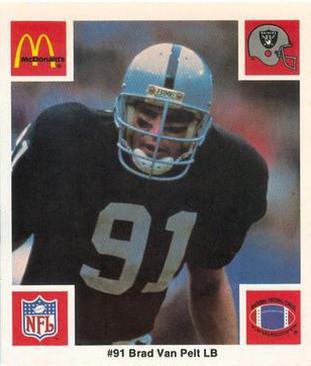 1986 McDonald's Los Angeles Raiders #NNO Brad Van Pelt Front