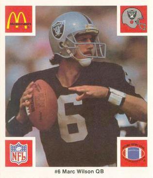 1986 McDonald's Los Angeles Raiders #NNO Marc Wilson Front