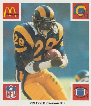 1986 McDonald's Los Angeles Rams #NNO Eric Dickerson Front