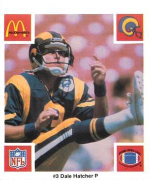 1986 McDonald's Los Angeles Rams #NNO Dale Hatcher Front