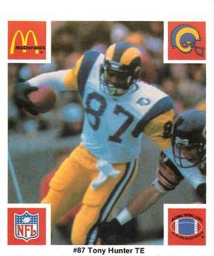 1986 McDonald's Los Angeles Rams #NNO Tony Hunter Front