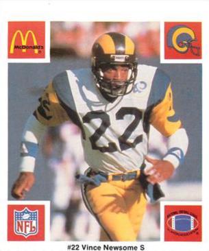 1986 McDonald's Los Angeles Rams #NNO Vince Newsome Front