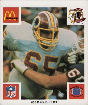1986 McDonald's Washington Redskins #NNO Dave Butz Front