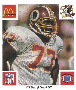 1986 McDonald's Washington Redskins #NNO Darryl Grant Front
