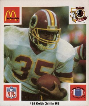 1986 McDonald's Washington Redskins #NNO Keith Griffin Front