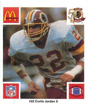 1986 McDonald's Washington Redskins #NNO Curtis Jordan Front