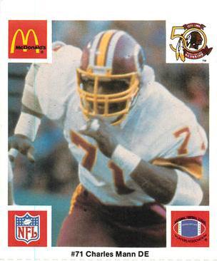 1986 McDonald's Washington Redskins #NNO Charles Mann Front