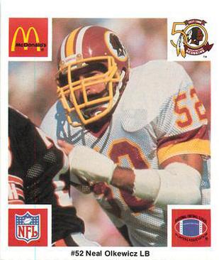 1986 McDonald's Washington Redskins #NNO Neal Olkewicz Front