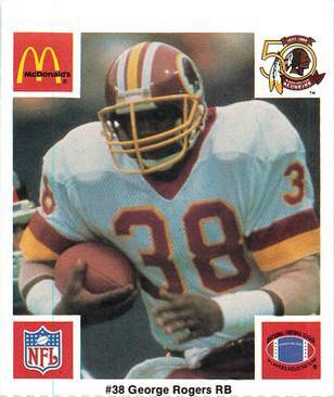 1986 McDonald's Washington Redskins #NNO George Rogers Front