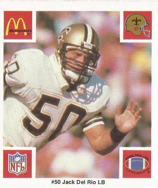 1986 McDonald's New Orleans Saints #NNO Jack Del Rio Front