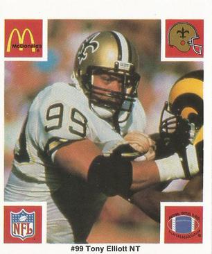 1986 McDonald's New Orleans Saints #NNO Tony Elliott Front