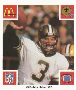1986 McDonald's New Orleans Saints #NNO Bobby Hebert Front
