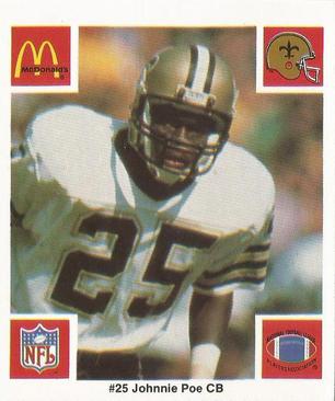 1986 McDonald's New Orleans Saints #NNO Johnnie Poe Front