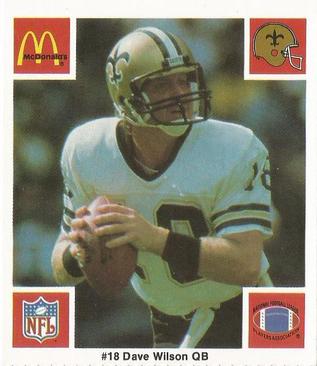 1986 McDonald's New Orleans Saints #NNO Dave Wilson Front