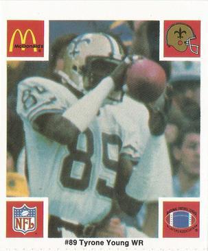 1986 McDonald's New Orleans Saints #NNO Tyrone Young Front