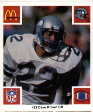 1986 McDonald's Seattle Seahawks #NNO Dave Brown Front