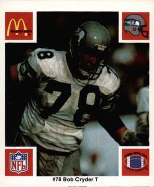 1986 McDonald's Seattle Seahawks #NNO Bob Cryder Front