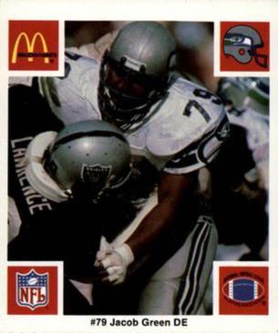 1986 McDonald's Seattle Seahawks #NNO Jacob Green Front