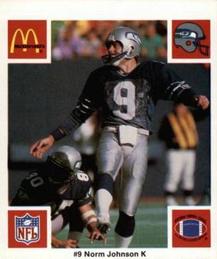 1986 McDonald's Seattle Seahawks #NNO Norm Johnson Front